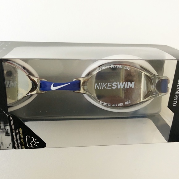 NIB Nike Chrome Mirrored Training Goggle Blue - Picture 6 of 10